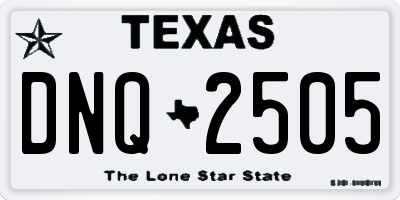 TX license plate DNQ2505
