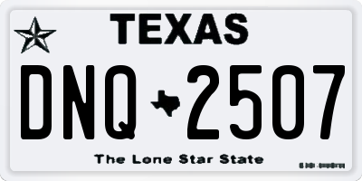 TX license plate DNQ2507