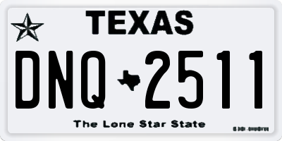 TX license plate DNQ2511
