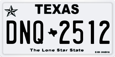 TX license plate DNQ2512