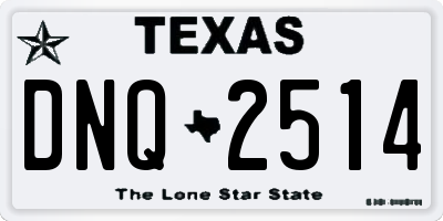 TX license plate DNQ2514