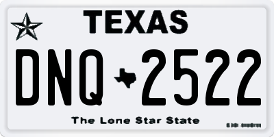 TX license plate DNQ2522