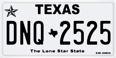 TX license plate DNQ2525