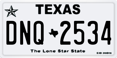 TX license plate DNQ2534