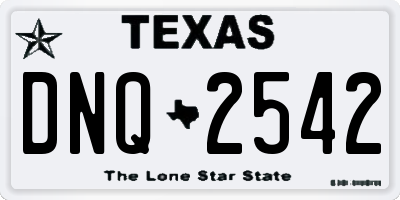 TX license plate DNQ2542