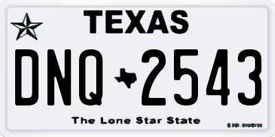 TX license plate DNQ2543