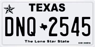 TX license plate DNQ2545