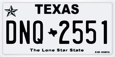 TX license plate DNQ2551