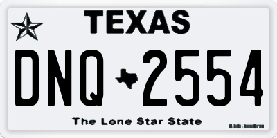 TX license plate DNQ2554