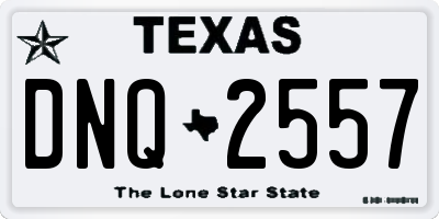 TX license plate DNQ2557