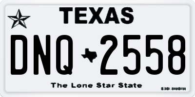 TX license plate DNQ2558