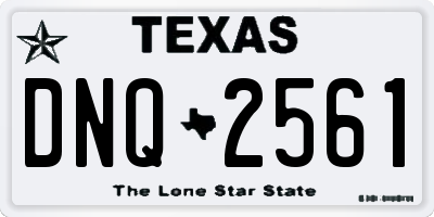 TX license plate DNQ2561