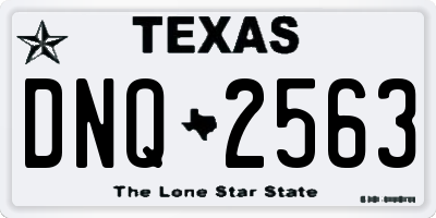 TX license plate DNQ2563