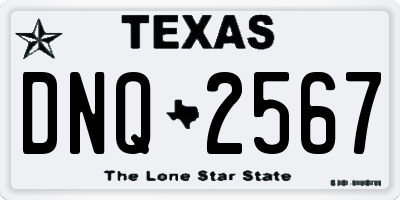 TX license plate DNQ2567