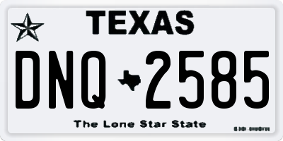 TX license plate DNQ2585