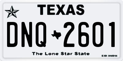 TX license plate DNQ2601