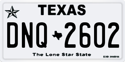 TX license plate DNQ2602