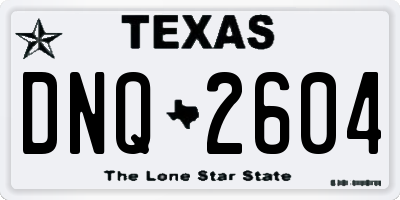 TX license plate DNQ2604