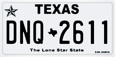 TX license plate DNQ2611