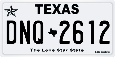 TX license plate DNQ2612