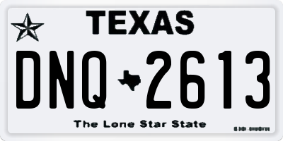 TX license plate DNQ2613