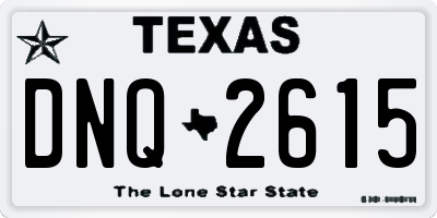 TX license plate DNQ2615