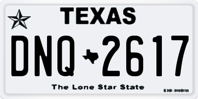 TX license plate DNQ2617