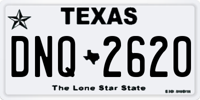 TX license plate DNQ2620
