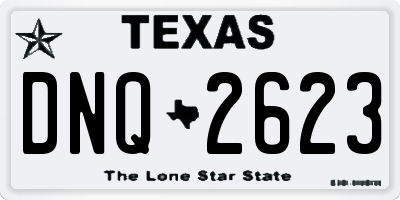 TX license plate DNQ2623