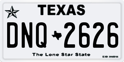 TX license plate DNQ2626