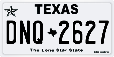 TX license plate DNQ2627