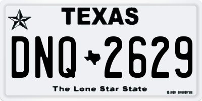 TX license plate DNQ2629