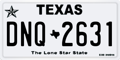 TX license plate DNQ2631