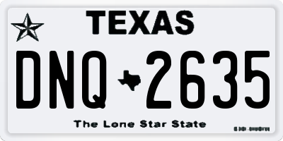 TX license plate DNQ2635