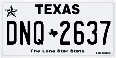 TX license plate DNQ2637