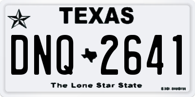 TX license plate DNQ2641