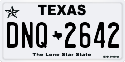 TX license plate DNQ2642