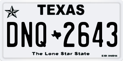 TX license plate DNQ2643