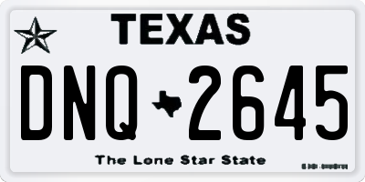 TX license plate DNQ2645