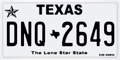 TX license plate DNQ2649