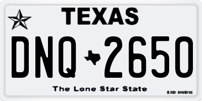 TX license plate DNQ2650