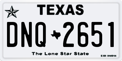TX license plate DNQ2651