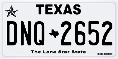 TX license plate DNQ2652