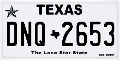 TX license plate DNQ2653