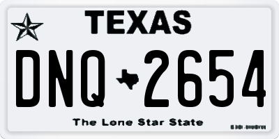 TX license plate DNQ2654