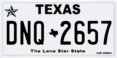 TX license plate DNQ2657