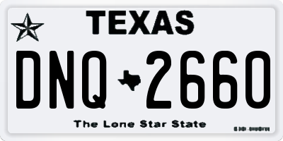 TX license plate DNQ2660