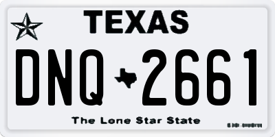 TX license plate DNQ2661