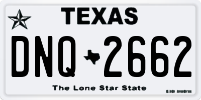 TX license plate DNQ2662