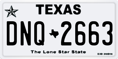 TX license plate DNQ2663